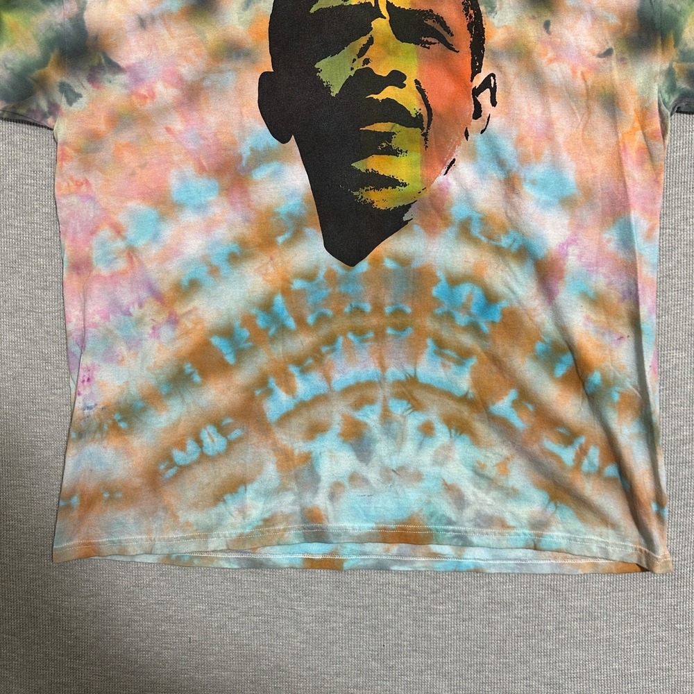 Hanes Heavyweight Barack Obama Tie Dye Graphic T-Shirt Multicolor Mens Size XL - Picture 11 of 16